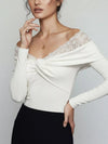 Maren Lace Detail Off-Shoulder Long-Sleeve Bodysuit — product view 2