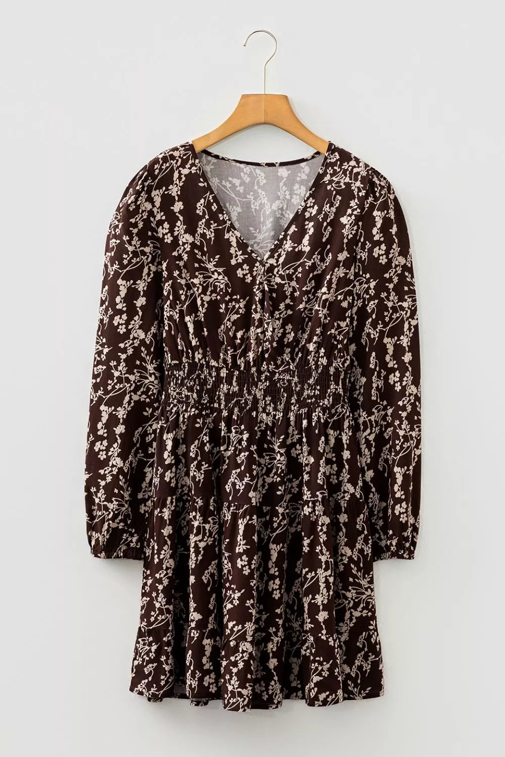 Floral Shirred-Waist Mini Dress
