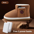 Rechargeable Electric Heated Slippers - USB Foot Warmer Shoes for Winter Home Use