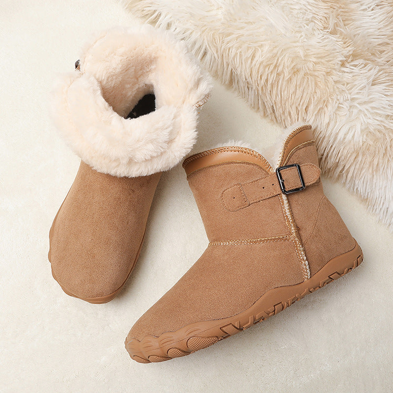 Leather Anti-Slip Five-Finger Shoes for Couples | Unisex Slip-On High-Top