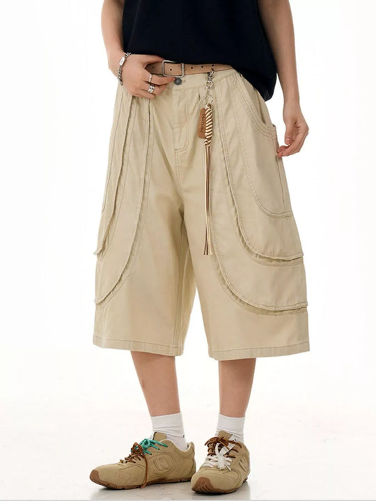 Another view: Men's Loose Fit Wide Leg Cargo Capris