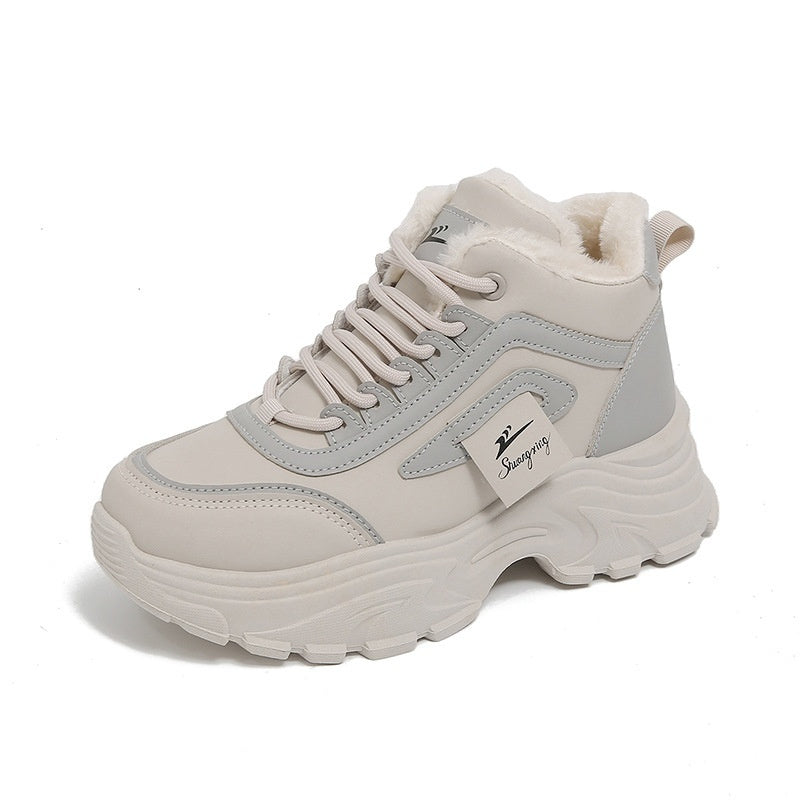 Women's Fleece-Lined High-Top Sneakers | Warm Winter Casual Shoes