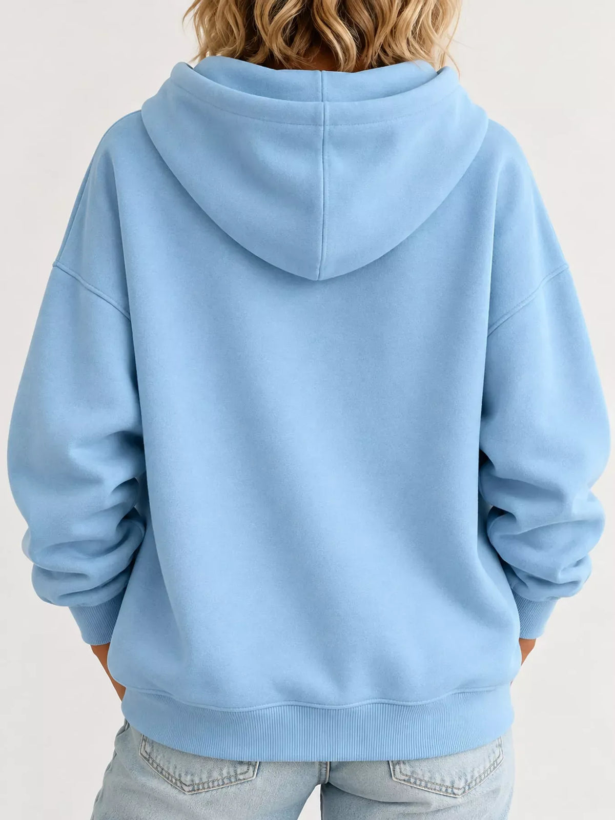 Relaxed Drop-Shoulder Drawstring Hoodie — photo 3