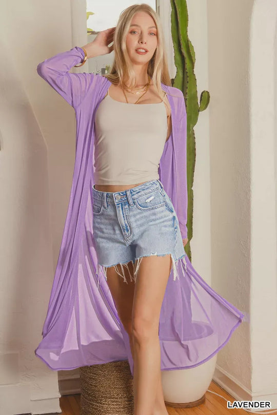 Another view: Mesh Open Front Cardigan