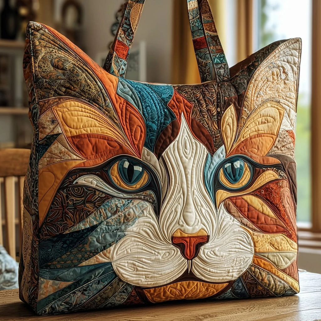Quilted Digital Print Tote Bag - High Capacity Women's Shoulder Bag with Embroidery