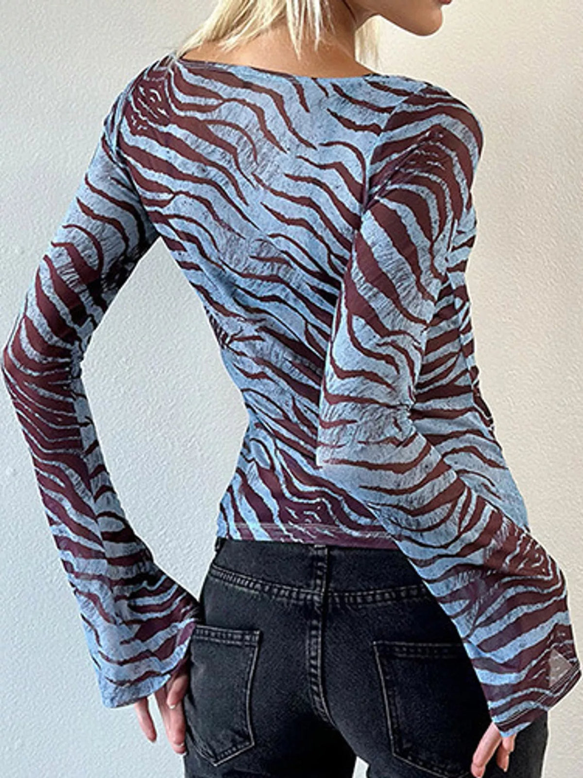 Women's Printed Slim-Fit Long-Sleeve Top — photo 9