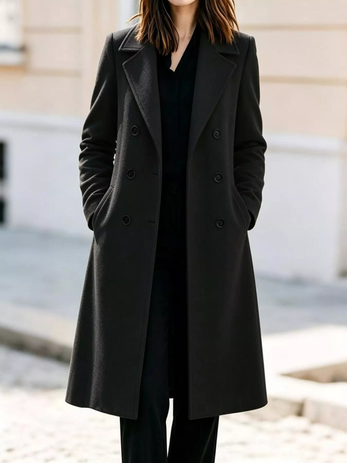 Double-Breasted Lapel Coat