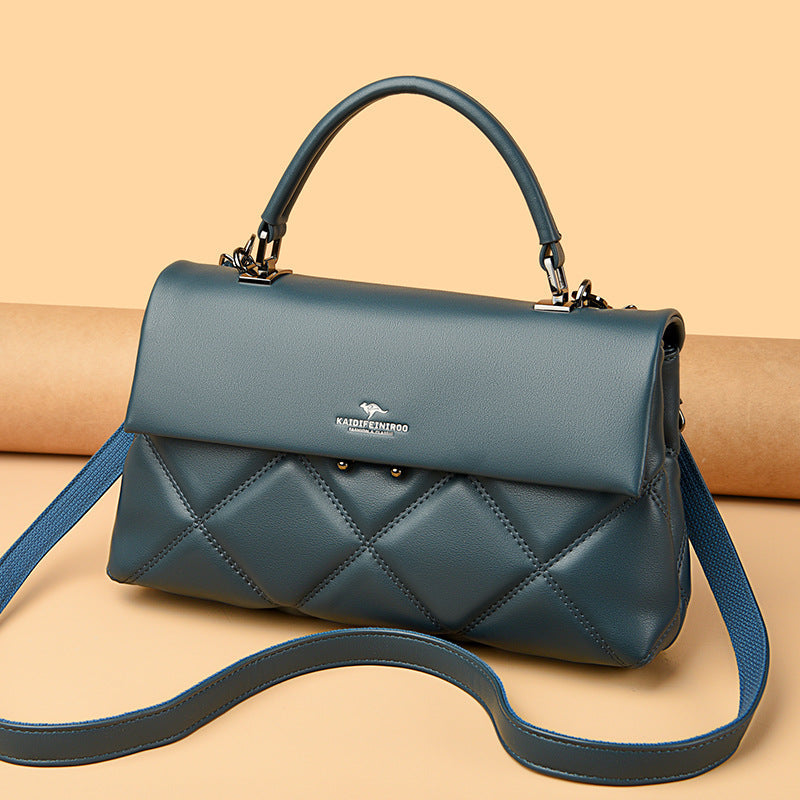 Premium Crossbody Handbag - Synthetic Leather Shoulder Bag with Multiple Compartments