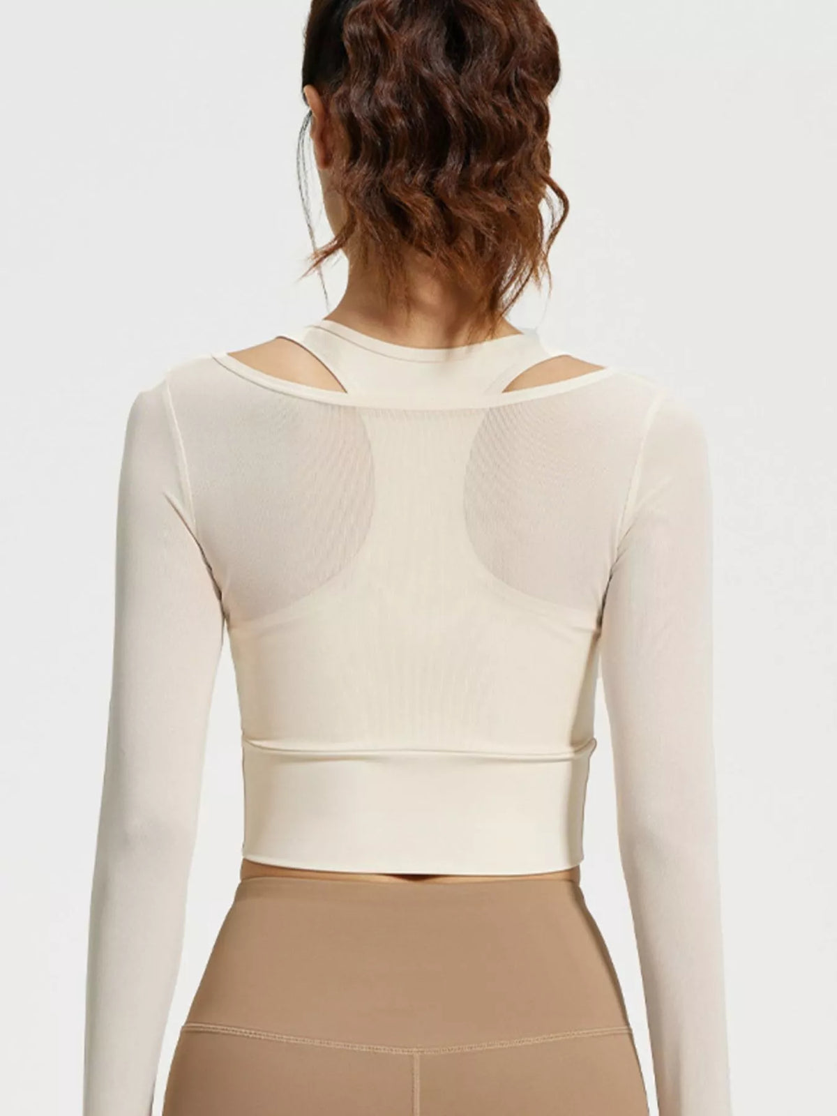 Long-Sleeve Active Top with Built-In Bra