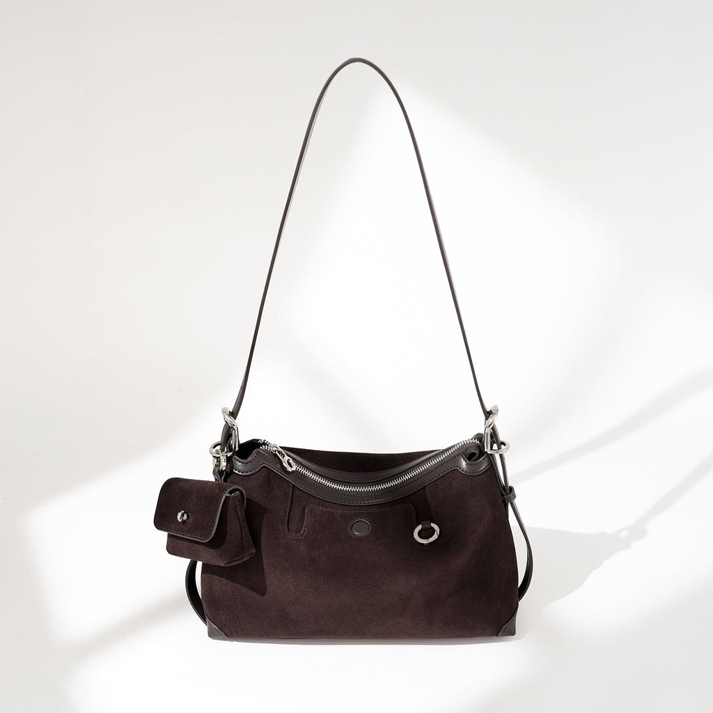 Vintage Crossbody Underarm Tote Bag - Genuine Leather Dumpling Bag for Women