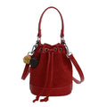 Women's Drawstring Bucket Bag | PU Leather Shoulder Bag with Adjustable Strap