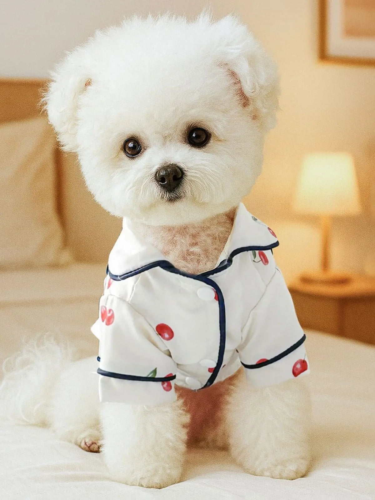 Contrast-Piping Satin Pet Pajamas — photo 12