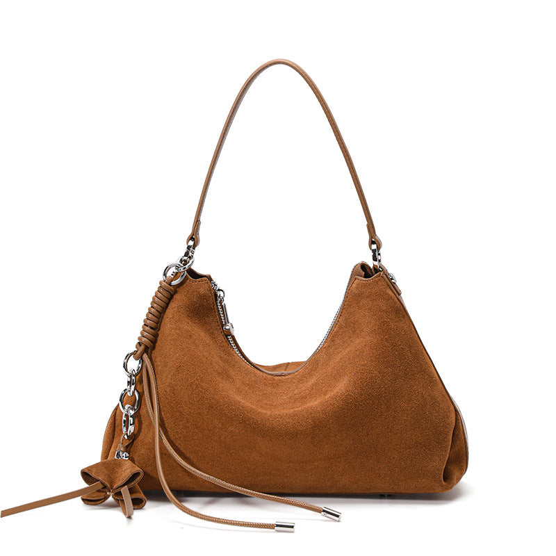Women's Retro Crossbody Shoulder Bag – Soft Cowhide Leather Underarm Bag for Commuting | Sarah Express