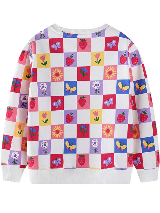 Another view: Kids’ Colorful Checkered Cotton Sweatshirt