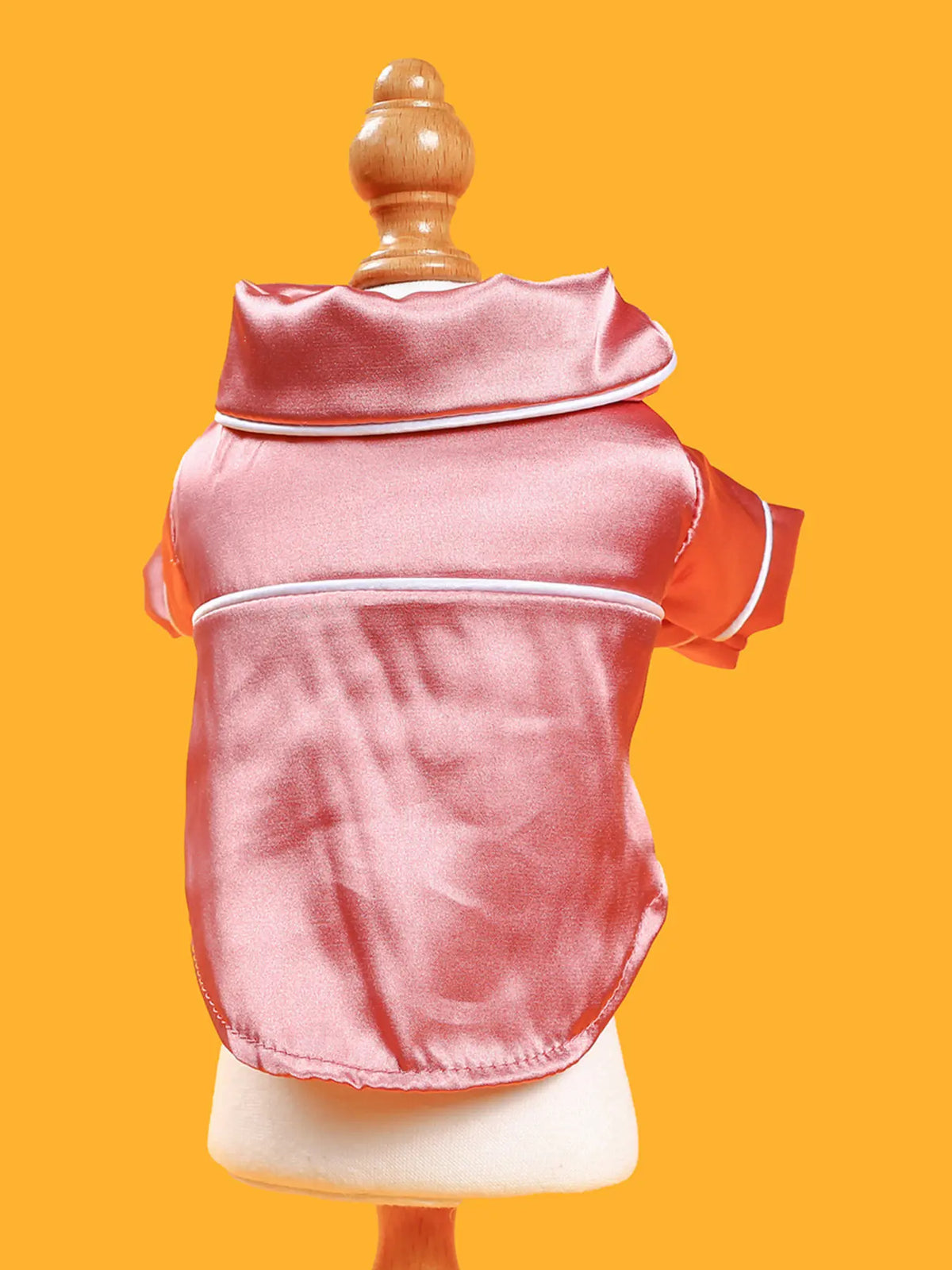 Contrast-Piping Satin Pet Pajamas — photo 3