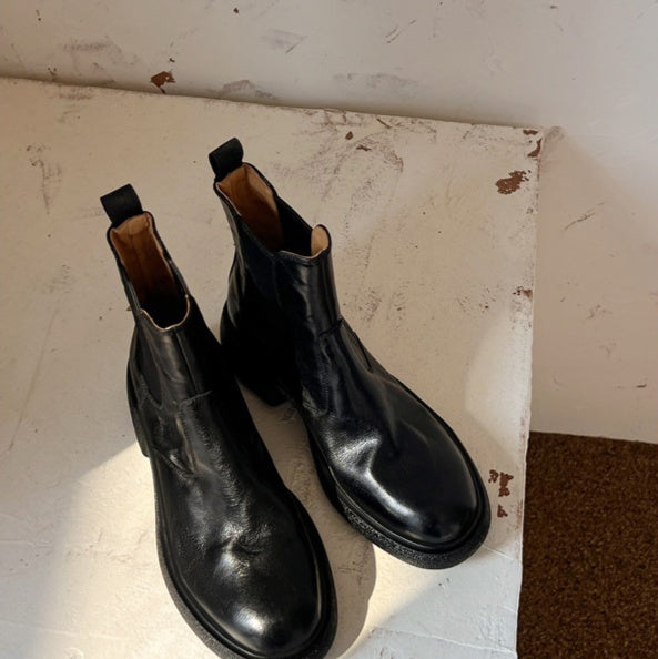 British Style Chunky Heel Ankle Boots