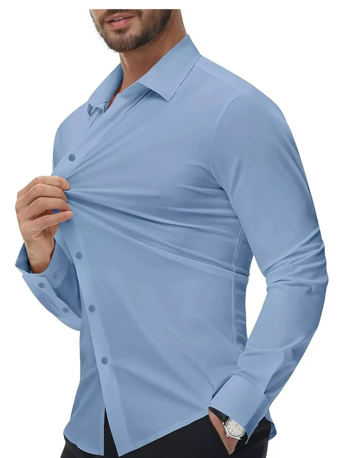Men's Slim-Fit Stretch Long-Sleeve Shirt — photo 7