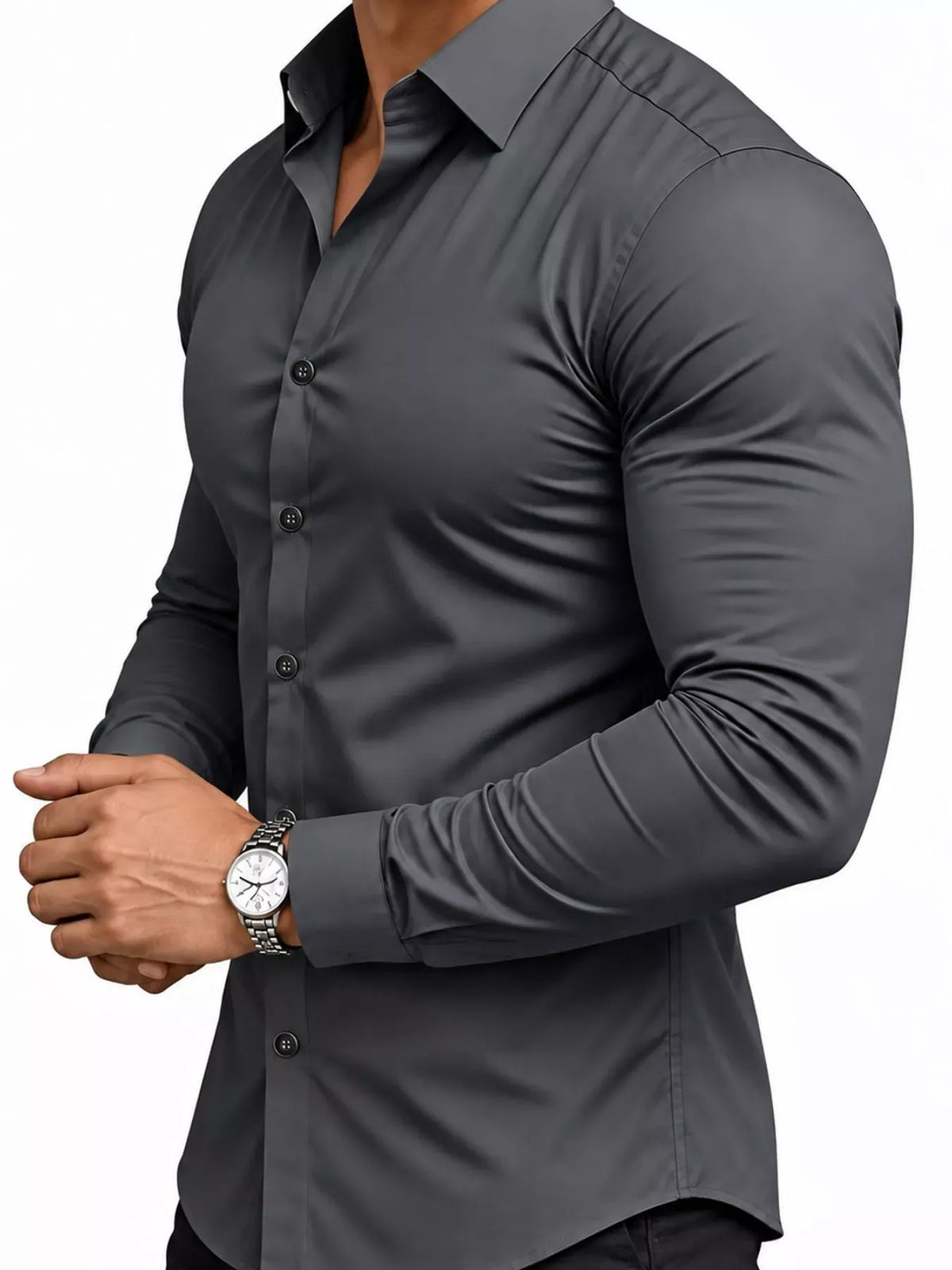 Men's Slim-Fit Long-Sleeve Button-Down Shirt — photo 8