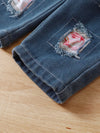 Moonbeam Floral Ruffle-Trim Top & Distressed Jeans Set — product view 5