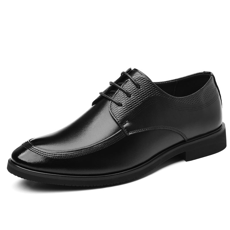 Men's Lace-Up Leather Dress Shoes | All-Season Casual Oxford Style | Black & Light Brown | Plus Sizes 37–46