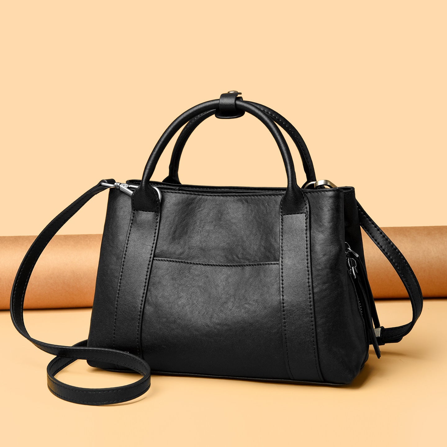 Women's Genuine Leather Crossbody Bag – Classic Minimalist Daily Commute Shoulder Bag