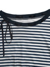 Elara Striped Off-Shoulder Ribbon Accent Sweatshirt — product view 9