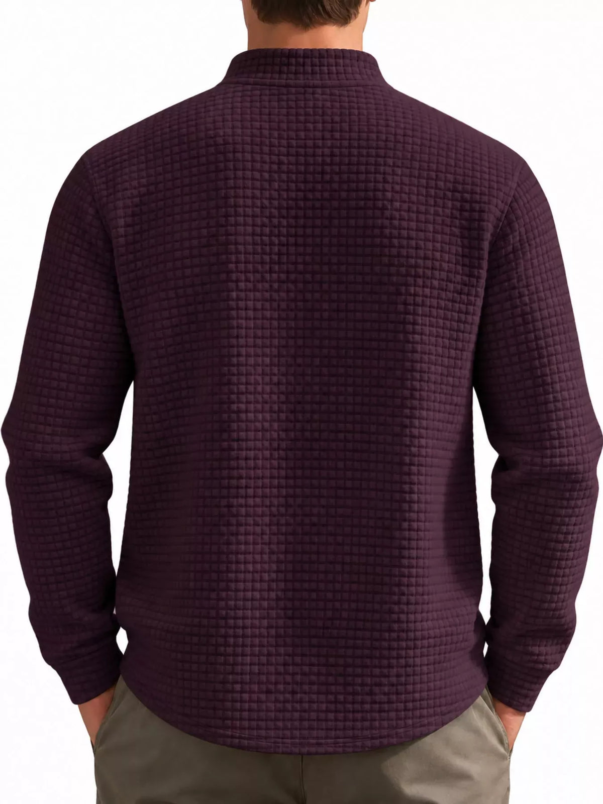 Men's Waffle-Knit Quarter-Zip Sweatshirt — photo 36