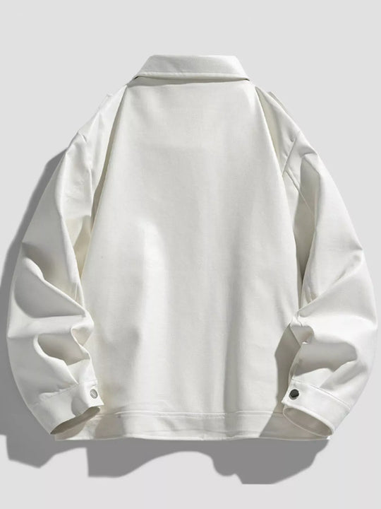 Another view: Men's Plus Size Lapel Collar Long-Sleeve Outerwear