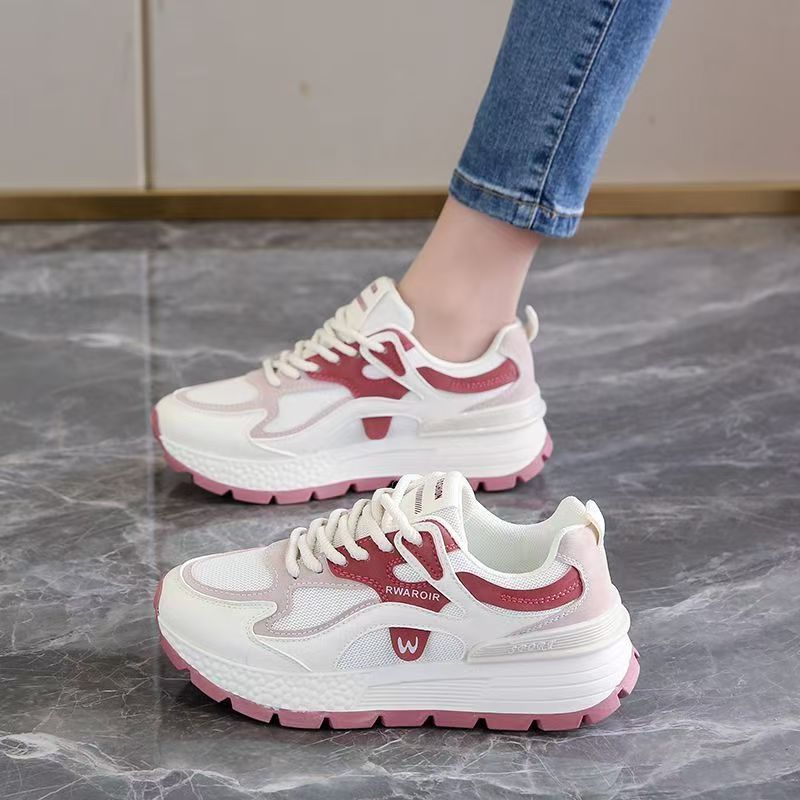 Women's Lace-Up PU Leather Sneakers | Thick Non-Slip Rubber Sole | Casual Low-Top Shoes