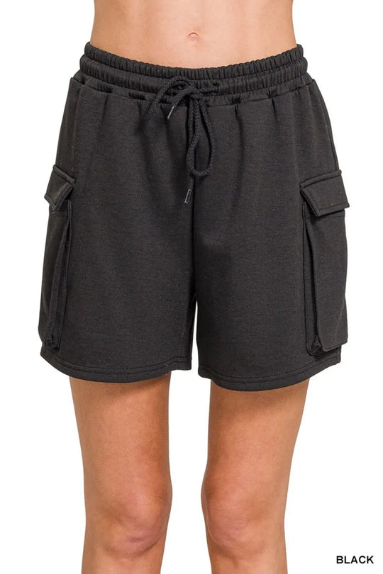 Another view: Scuba Thigh Pocket Shorts — BLACK