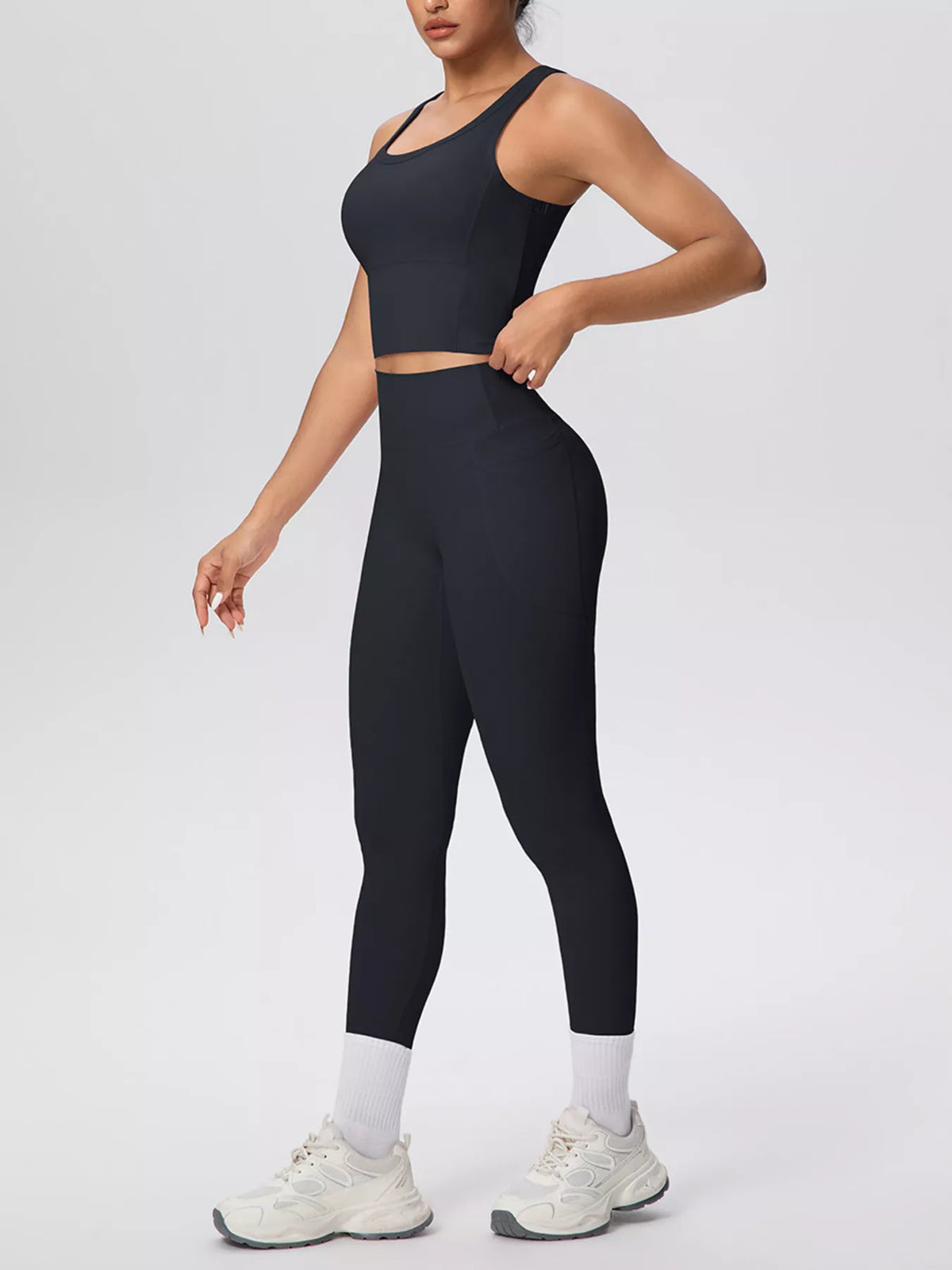 Scoop-Neck Tank & High-Waisted Leggings Set