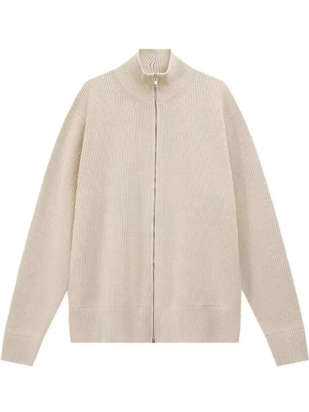 Men's Ribbed Zip-Up Knit Cardigan — photo 14