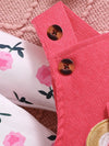 Bluebird Lane Floral Print Ruffle-Trim Bodysuit & Bear Applique Overalls Set — product view 3