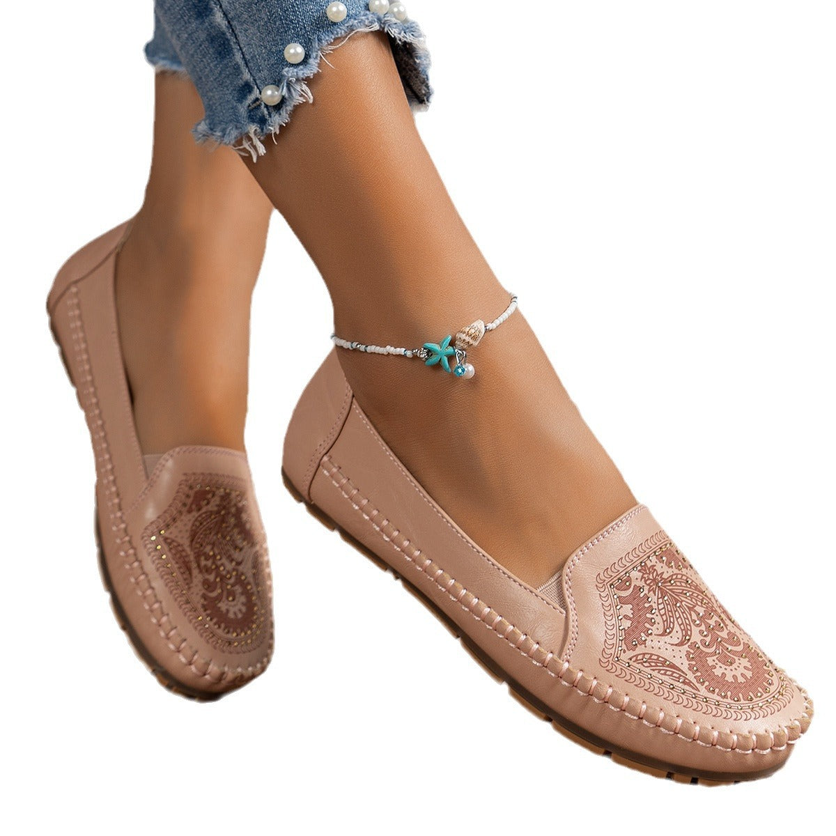 Women's Retro Flat Loafers | Vintage Slip-On Round Toe Shoes | PU Leather Everyday Flats