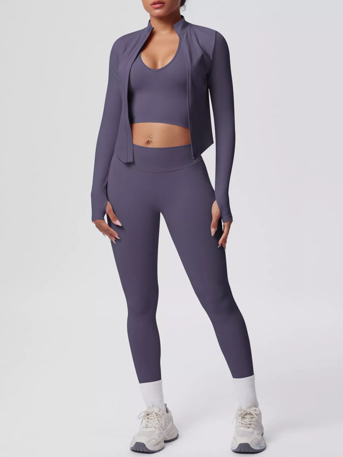 Tank, Zip Jacket & Leggings 3-Piece Active Set