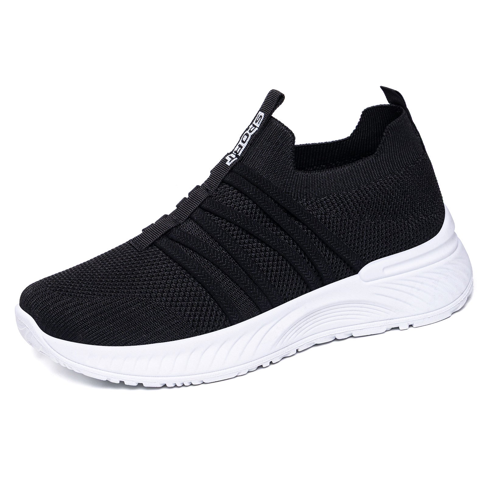 Women's Breathable Flyknit Slip-On Casual Shoes | Lightweight Mesh Striped Sneakers | Sarah Express