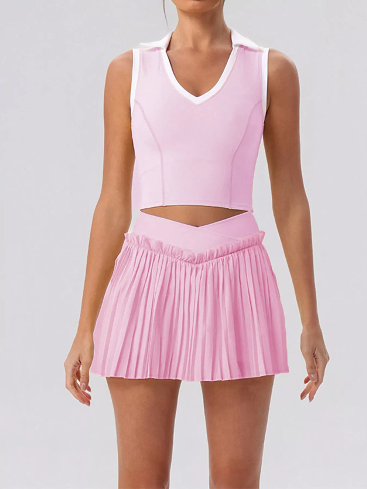 Pleated Skirt & Sleeveless Active Set