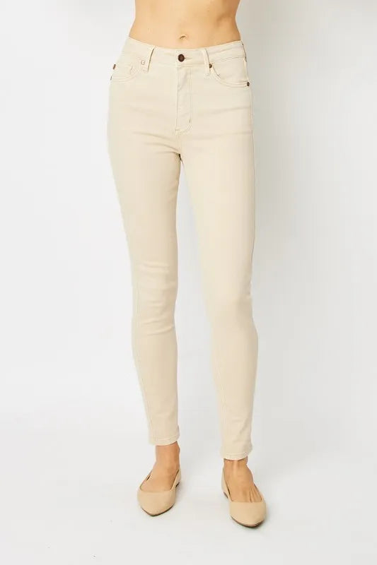 Judy Blue Reese Garment-Dyed Tummy-Control Skinny Jeans — product view 1