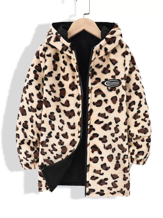 Another view: Scout Club Hooded Leopard Lined Warm Jacket