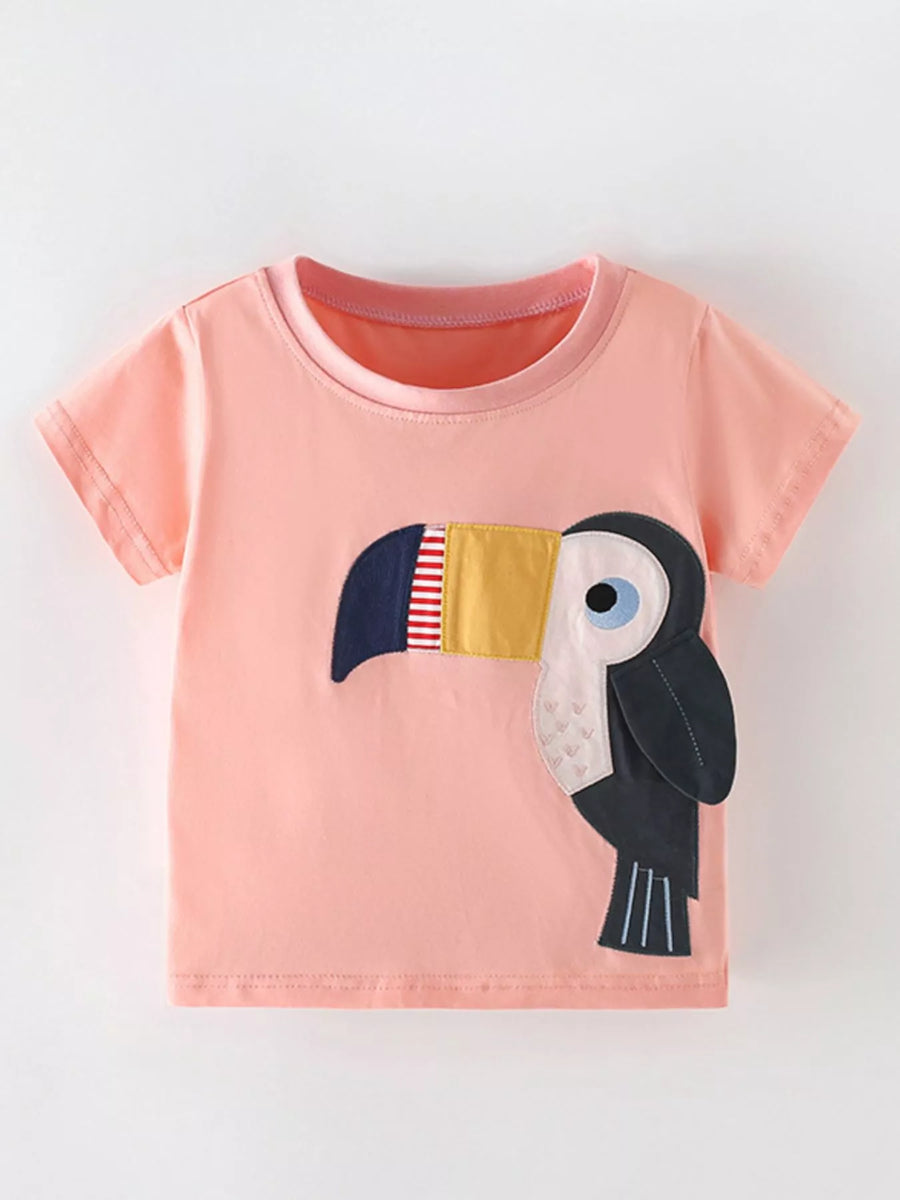 Toucan Cotton-Blend T-Shirt — Watermelon Pink