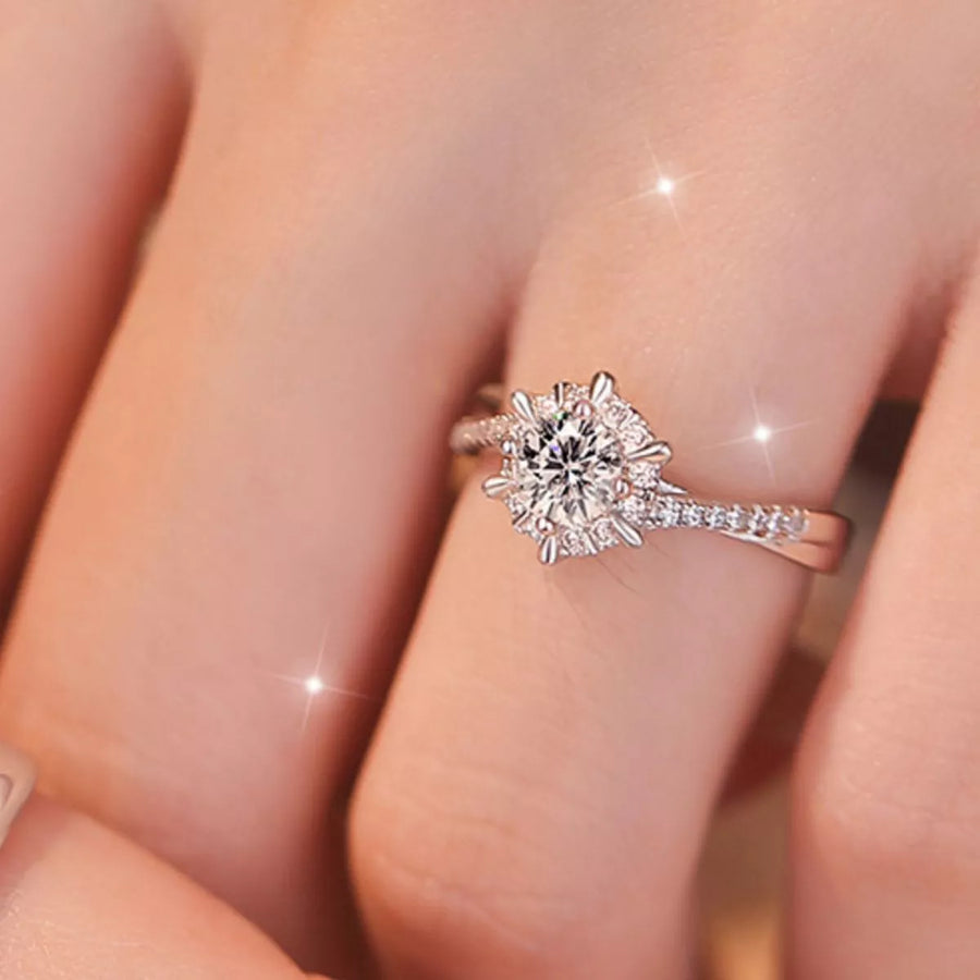 2 Piece Moissanite 925 Sterling Silver Ring