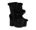 Women's Mid-Calf Chunky Heel Furry Boots – Suede Platform Winter Boots
