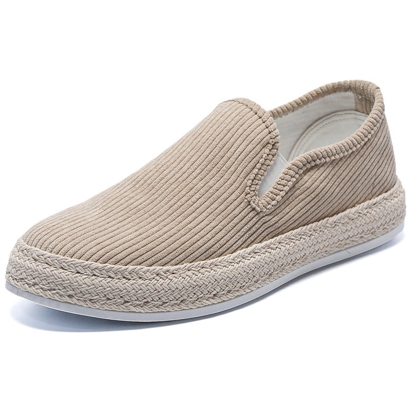 Men's Casual Slip-On Loafer Shoes – Lightweight Flat Heel | Black Beige Gray