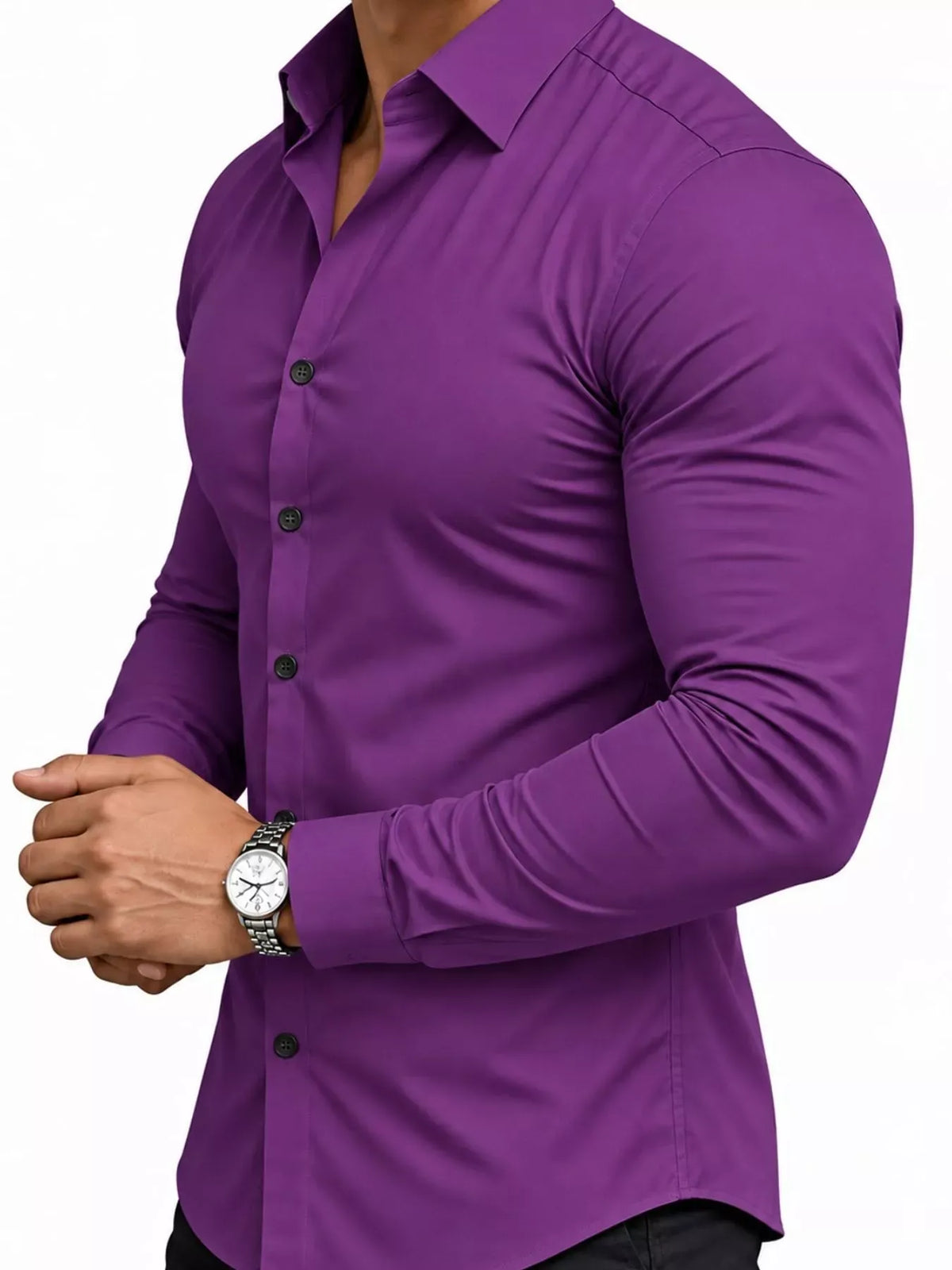 Men's Slim-Fit Long-Sleeve Button-Down Shirt — photo 35