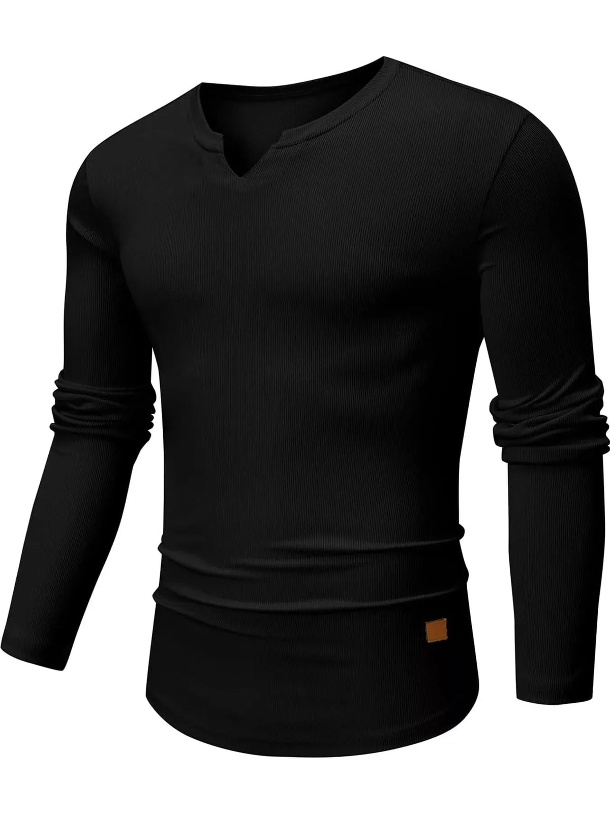 Men's Ribbed Slim-Fit Long-Sleeve Henley — photo 9