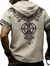 Rune Print Short-Sleeve Hooded Top — color or detail view 7