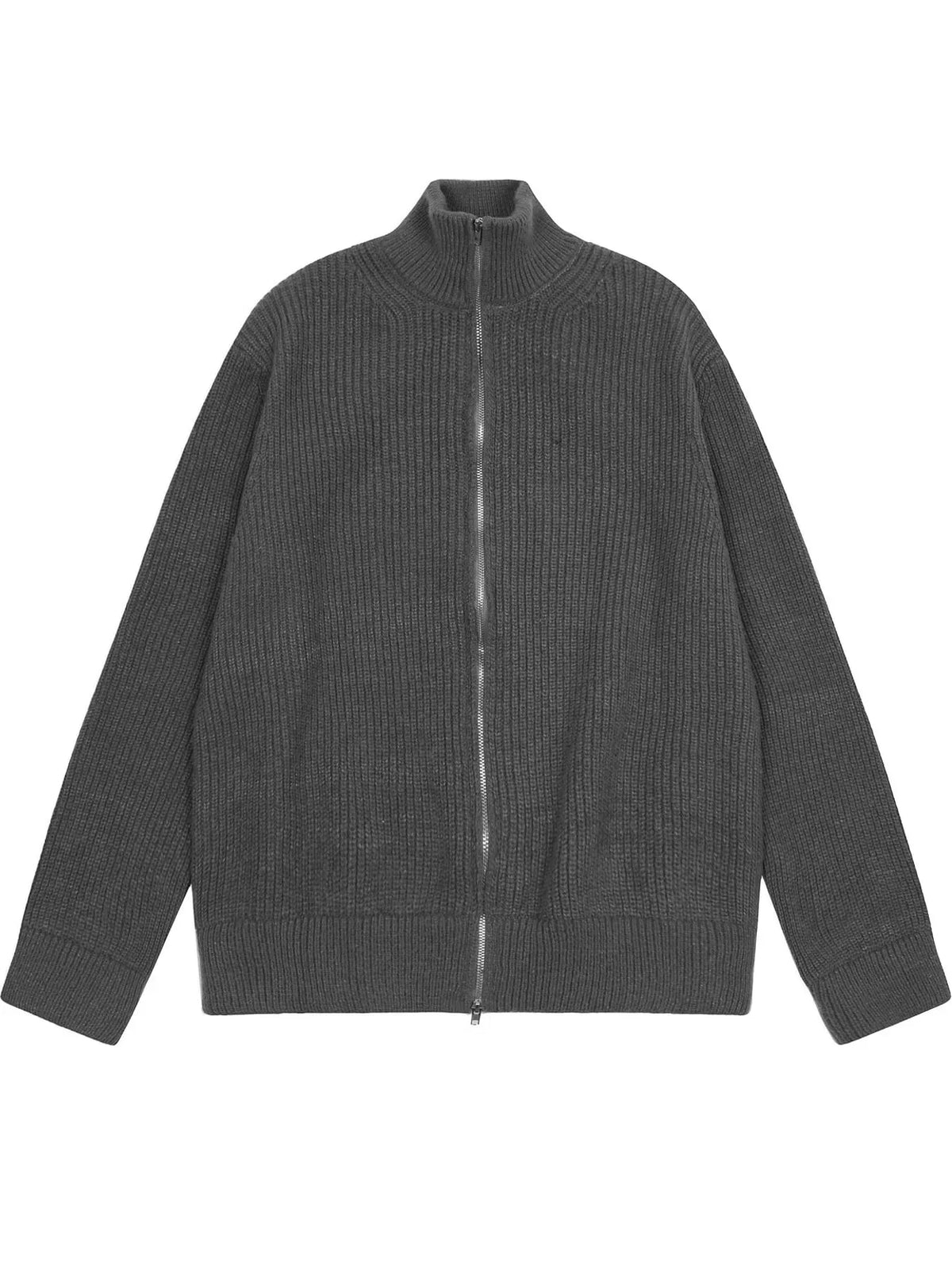 Men's Ribbed Zip-Up Knit Cardigan — photo 6