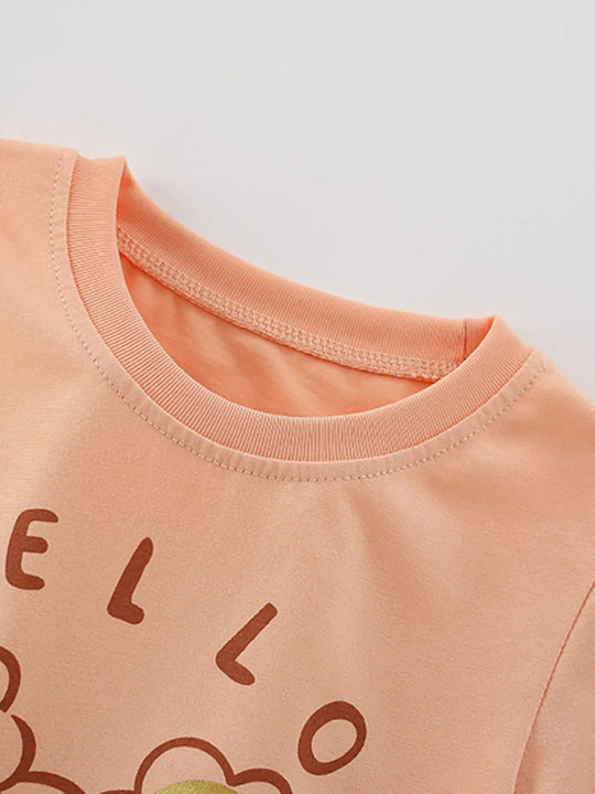 Another view: Hello Summer Ruffle T-Shirt & Shorts Set — Watermelon Pink