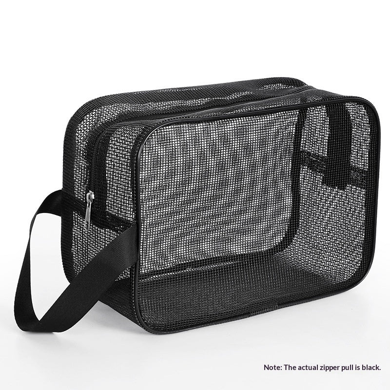 Men's Mesh Toiletry Travel Bag – Foldable Resin Mesh Shower & Storage Bag