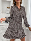 Dahlia Ruffle Hem Tie Neck Mini Dress — product view 3